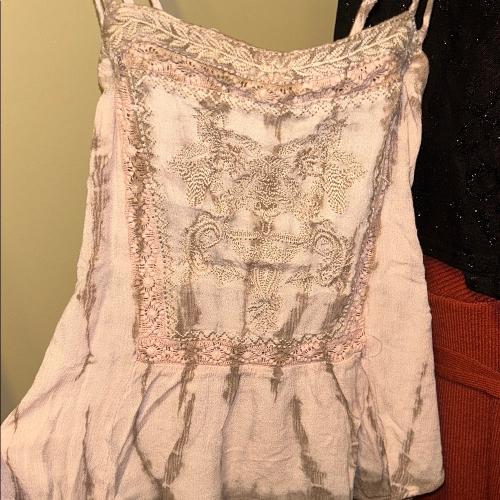 Embroidered Gimmicks Pink and Gold Women's Top